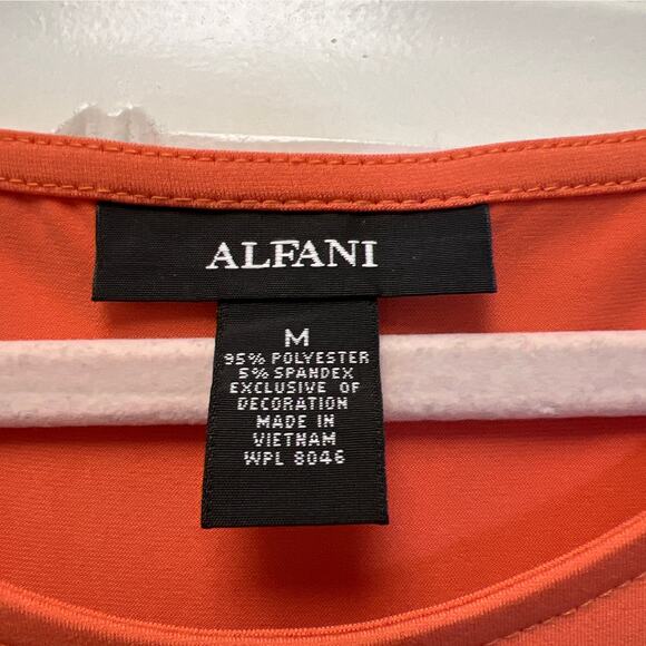 Alfani Women’s Hi-Low Asymmetric Front Sleeveless Tunic Mini Dress Size M Orange - Picture 2 of 5